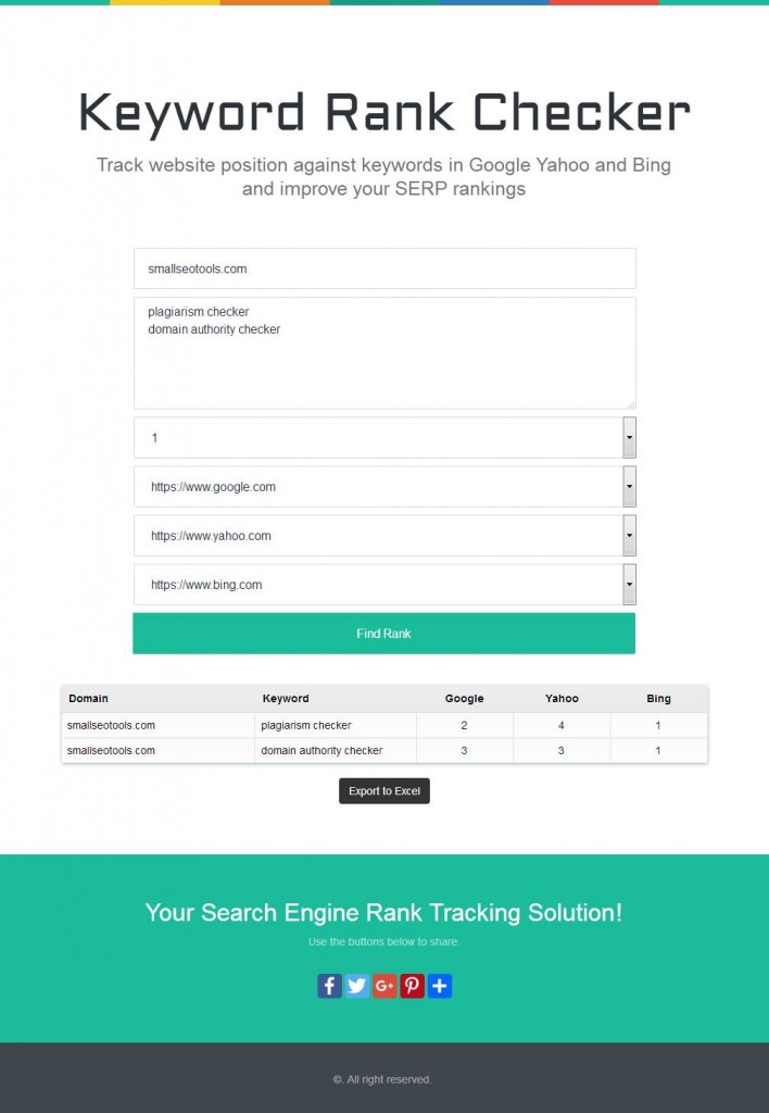 keyword rank tracker serp